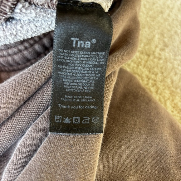 Aritzia TNA Women's Sweatfleece Cozy Fleece Boyfriend Sweatpants Brown Size L - Picture 7 of 11